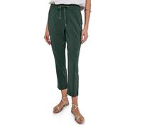 Stoffhose STREET ONE "Style Bonny", Damen, Gr. 42, Länge 28, grün (mid grün), Web, Obermaterial: 66% Baumwolle, 30% Polyester, 4% Elasthan, unifarben, casual, lang, Hosen, mit elastischem Bund mit Tun