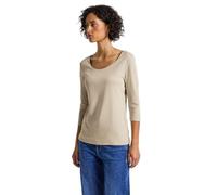 Street One Frauen Basic T-Shirt mit 3/4 Arm in Beige, Gr: 36