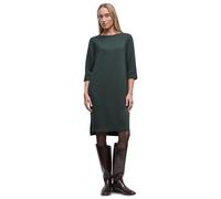 Sweatkleid STREET ONE, Damen, Gr. 36, EURO-Größen, grün (evernight grün), Stoff, 47% Polyester, 45% Viskose, 8% Elasthan, unifarben, normal kniefrei, Rundhals, abgesteppt, Kleider Sweatkleid, knielang