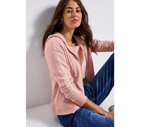 Kapuzensweatshirt STREET ONE, Damen, Gr. 42, rosa (faded rose), Sweatware, Obermaterial: 65% Baumwolle, 35% Polyester. Futter: 100% Baumwolle, unifarben, casual, regular fit normal, ohne Ausschnitt, L
