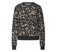 Sweatshirt STREET ONE, Damen, Gr. 34, braun (schwarz), Sweatware, 60% Baumwolle, 40% Polyester, gemustert, normal, Rundhals, abgesteppt, Sweatshirts Sweatshirt, Feinstrick (62215148-34) schwarz