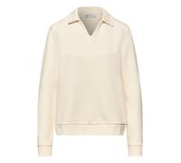 Sweatshirt STREET ONE, Damen, Gr. 34, soft beige, Sweatware, 85% Baumwolle, 15% Polyester, unifarben, comfort fit, hoch geschlossener Ausschnitt, Bündchen, Sweatshirts Sweatshirt (87225359-34) soft be