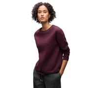 Sweatshirt STREET ONE, Damen, Gr. 36, noble rot, Sweatware, 60% Baumwolle, 40% Polyester, unifarben, normal, Rundhals, Bündchen, Sweatshirts Sweatshirt, mit Tunnelzug am Saum (48477557-36) noble rot