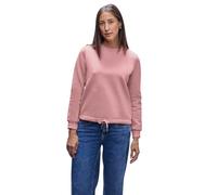 Sweatshirt STREET ONE, Damen, Gr. 44, powder pink, Sweatware, 60% Baumwolle, 40% Polyester, unifarben, normal, Rundhals, Bündchen, Sweatshirts, mit Tunnelzug am Saum (15095662-44) powder pink