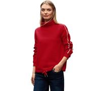Sweatshirt STREET ONE, Damen, Gr. 36, racing rot, Sweatware, 60% Baumwolle, 40% Polyester, unifarben, comfort fit, U-Boot-Ausschnitt, elastischer Bund, Sweatshirts, mit Stehkragen (39095830-36) racing