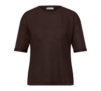 Street One Damen T-Shirt Rundhals im Strick-Look 60% Viskose/40% Polyester Braun Gr. 36