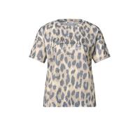 Street One T-Shirt im Ausbrenner-Look mit Leo-Print Timeless beige 42