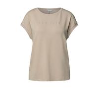 Street One Frauen T-Shirt mit Glitzerdetails in Beige, Gr: 40