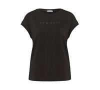 Street One - T-Shirt mit Glitzerdetails braun - Gr. - 38