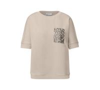 Street One - T-Shirt mit Leo-Brusttasche beige - Gr. - 38