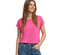 Shirttop STREET ONE, Damen, Gr. 38, magenta dream, Jersey, Obermaterial: 95% Viskose, 5% Elasthan, unifarben, regular fit normal, U-Boot-Ausschnitt, Tops Shirttop, mit Deko-Tape (95367146-38) magenta