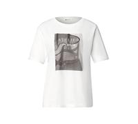 Street One - T-Shirt mit Rundhals und Fotoprint off white - Gr. - 34
