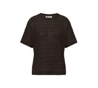Street One Frauen T-Shirt mit Rundhals und Struktur in Braun, Gr: 34