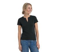 Kurzarmshirt STREET ONE, Damen, Gr. 44, deep bound grün, Jersey, Obermaterial: 48% Baumwolle, 47% Modal, 5% Elasthan, unifarben, normal hüftbedeckend, Rundhals, abgesteppte Kante, Shirts Kurzarmshirt,