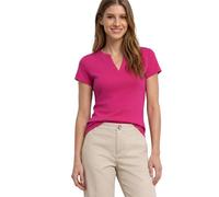 Kurzarmshirt STREET ONE, Damen, Gr. 42, magenta dream, Jersey, Obermaterial: 48% Baumwolle, 47% Modal, 5% Elasthan, unifarben, normal hüftbedeckend, Rundhals, abgesteppte Kante, Shirts, Sommershirt mi