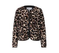 Fellimitatjacke STREET ONE, Damen, Gr. 42, braun (schwarz), Plüsch, Vorderseite: 100% Polyester. Rückseite: 100% Polyester, gemustert, normal normal, Rundhals, abgesteppt, Jacken, mit allover Print, T