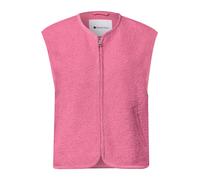 Fellimitatweste STREET ONE, Damen, Gr. 42, pink (warm blush), Stoff, Vorderseite: 100% Polyester. Rückseite: 100% Polyester, unifarben, normal normal, Rundhals, Westen, Lammfell-imitat, Topseller (227
