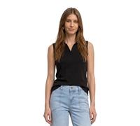 Street One Top in Rippstruktur mit Polokragen Black 40