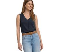 Street One Frauen Top mit V-Neck und Crochet-Tape in Blau, Gr: 38