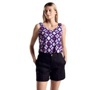 Street One Top A321678 mit Print Bellflower Lilac, V-Ausschnitt, 95% Viskose/5% Elasthan – Gr. 36