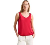 Trägertop STREET ONE, Damen, Gr. 44, rot (glory rot), Stoff, 95% Viskose, 5% Elasthan, unifarben, normal normal, V-Ausschnitt, abgesteppt, Tops Trägertop, aus elastischem Materialmix (72449454-44) glo