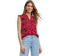 Trägertop STREET ONE, Damen, Gr. 44, salsa rot, Stoff, Vorderseite: 100% Viskose. Rückseite: 95% Viskose, 5% Elasthan, gemustert, normal normal, Rundhals, Rüschen, Tops Trägertop, aus softer Viskose (