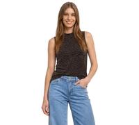 Tanktop STREET ONE, Damen, Gr. 42, braun (molten earth), Web, 58% Baumwolle, 38% Modal, 4% Elasthan, normal normal, ohne Ausschnitt, abgesteppt, Tops Tanktop, mit Turtleneck (63766066-42) molten earth
