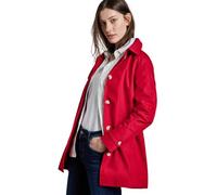 Trenchcoat STREET ONE, Damen, Gr. 44, rot (strong rot), Web, Obermaterial: 69% Baumwolle, 31% Polyester, unifarben, casual, klassisch ca. Mitte Oberschenkel, Rundhals, Langarm mit Knopf,mit Riegel, Mä