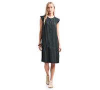 Sommerkleid STREET ONE, Damen, Gr. 40, EURO-Größen, deep bound grün, Stoff, 100% Viskose, unifarben, normal knieumspielend, Rundhals, Rüschen, Kleider Sommerkleid, aus Viskose (88495702-40) deep bound