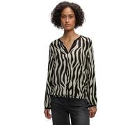 Langarmbluse STREET ONE, Damen, Gr. 42, deep roast braun, Web, Obermaterial: 100% Viskose, bedruckt, casual, regular fit normal, Rundhals, Langarm elastischer Bund, Blusen, mit All-Over Print (1627714