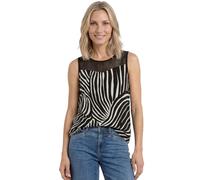 Trägertop STREET ONE, Damen, Gr. 38, schwarz, Web, 58% Baumwolle, 38% Modal, 4% Elasthan, bedruckt, normal normal, Rundhals, abgesteppt, Tops Trägertop, aus Baumwolle mit Stretchanteil (67185753-38) s