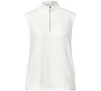 Stehkragenshirt STREET ONE, Damen, Gr. 40, weiß (sanftes weiß), Web, 49% Baumwolle, 49% Polyester, 2% Elasthan, unifarben, normal normal, hoch geschlossener Ausschnitt, abgesteppt, Shirts, mit Turtlen