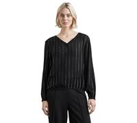 Street One V-Neck Blouse w Lurex Stripe, Black, 34