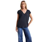 Street One Damen Blusenshirt 3412067 V-Ausschnitt 100% Viskose Deepwater Blue Gr. 42
