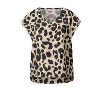 Street One - V-Neck Shirt mit Leo-Print beige - Gr. - 34