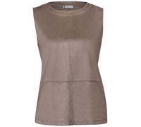 Street One - Velours-Top mit Ziernähten braun - Gr. - 36