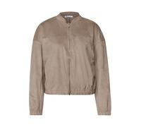 Cardigan STREET ONE, Damen, Gr. 44, sanded amber, Stoff, 90% Polyester, 10% Elasthan, unifarben, normal normal, Rundhals, elastischer Bund, Strickjacken, Velours-Optik (53163427-44) sanded amber