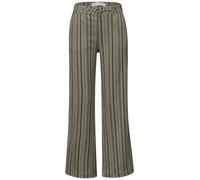 Street One - Weite Stoffhose mit Streifenmuster grün - Gr. - 30