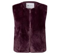 Fellimitatweste STREET ONE, Damen, Gr. 36, lila (rustic rouge), Stoff, Oberstoff: 100% Polyester. Futter: 100% Polyester, unifarben, normal normal, Rundhals, Westen, soft und weich (51180717-36) rusti