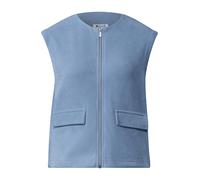 Kurzweste STREET ONE, Damen, Gr. 34, blau (northern blau), Stoff, 98% Polyester, 2% Elasthan, unifarben, normal normal, Rundhals, Westen, mit aufgenähten Taschen (45964404-34) northern blau