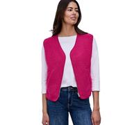 Fellweste STREET ONE, Damen, Gr. 44, magenta dream, Stoff, 100% Polyester, unifarben, normal normal, V-Ausschnitt, Westen, mit V-Ausschnitt (17257315-44) magenta dream