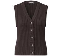 Street One - Weste mit V-Neck in Rippstruktur black coffee - Gr. - 34