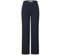 Street One Stoffhose Wide Leg Crinkle – Crinkleoptik, Gr. 36, Länge 30, deepwater blau