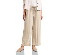 Stoffhose STREET ONE "Style Emee", Damen, Gr. 40, Länge 26, cobble stone (länge 26), Web, Obermaterial: 100% Viskose, unifarben, lässig geschnitten 3/4-Länge, Hosen Stoffhose, 3/4-Sommerhose mit elast