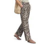 Street One Wide Leg Hose im Loose Fit mit Leo-Muster Espresso Brown 34
