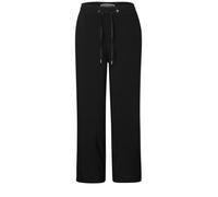 Street One Hose Damen Style Emee 3716099 Wide Leg 7/8-Länge elastischer Bund Schwarz 40