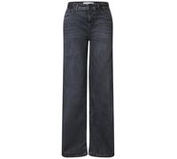 Weite Jeans STREET ONE "Style Emee", Damen, Gr. 30, Länge 32, steel grau washed, Denim/Jeans, Obermaterial: 82% Baumwolle, 15% Polyester, 3% Elasthan, Jeans (35052530-30) steel grau washed