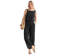 Street One Wide Leg Jumpsuit im Strukturmix Black 42