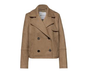 Street One - Zweireihige Übergangsjacke in kurzer Velours-Optik braun - Gr. - 40