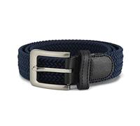 Streeze 32 mm Stretchgürtel geflochtener, elastischer, gewebter Gürtel mit Silberschnalle, 6 Größen: Small - 3XL (Marine, 2XL)